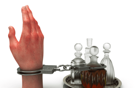 alcohol abuse is like handcuffing to bottles