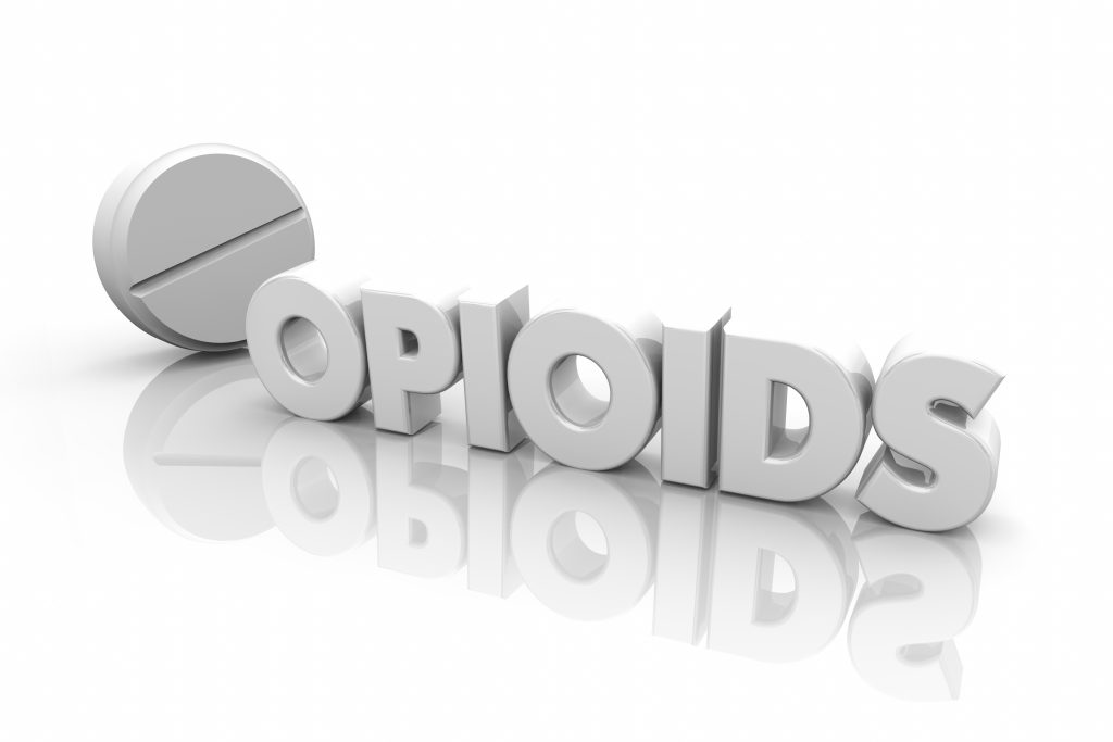 Opioids Pill Illegal Drugs Addiction Word 3d Illustration